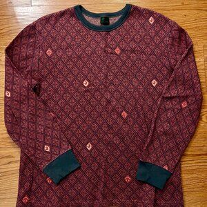 Gohemp Hemp Cotton Patterned Long Sleeve Shirt Mens Medium Japanese Brand